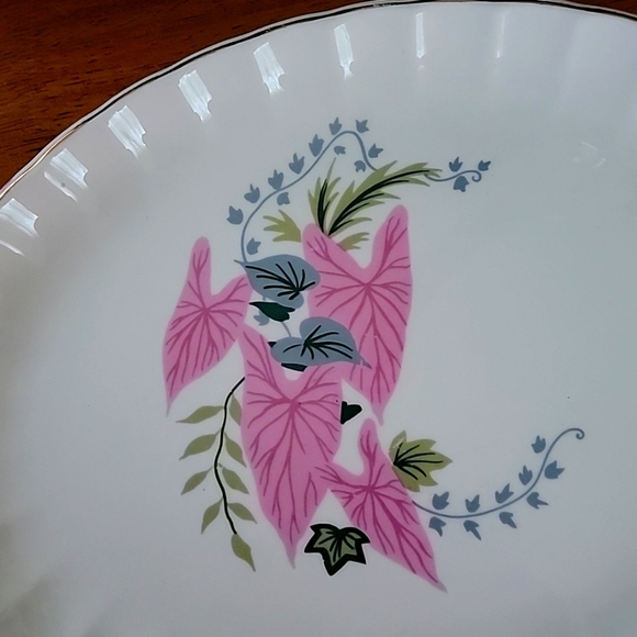 Vintage WS George Pink Caladium China 11.5 inch Platter - Picture 3 of 3